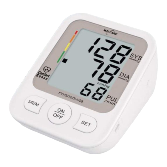 Maxcare KYX8012-USB Pressure Monitor Manuals