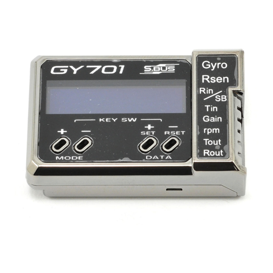 FUTABA GY701 Quick Start Manual