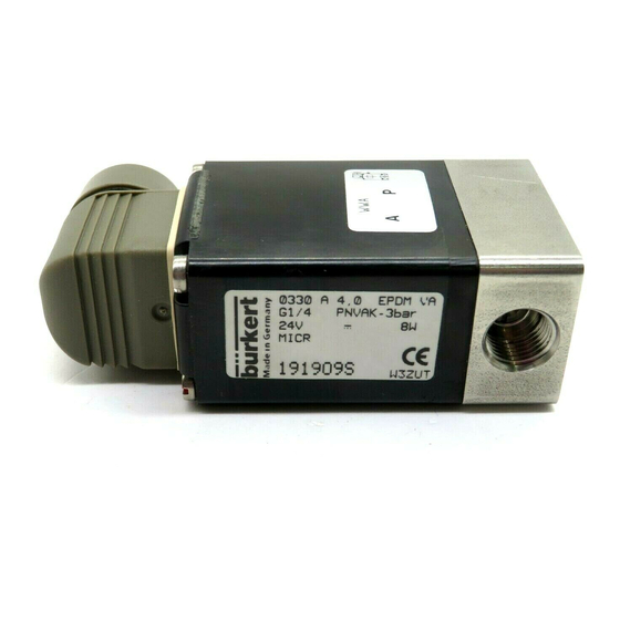 Burkert 0121 Operating Instructions Manual