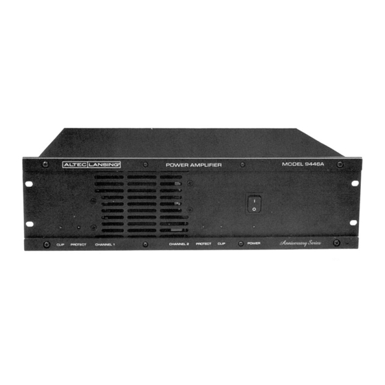 Altec Lansing 9446A POWER AMPLIFIER SERVICE Manual