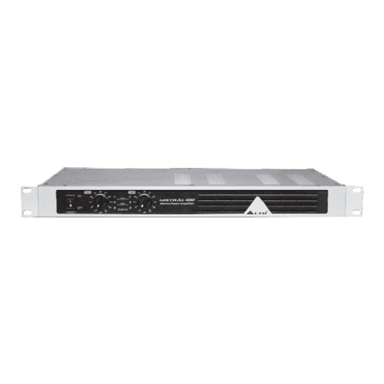 Alto Mistral 400 User Manual