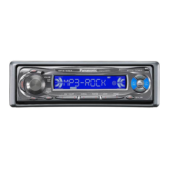 Panasonic CQ-C3300U - In-Dash CD Player Service Manual
