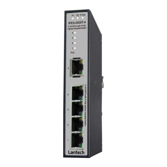 Lantech 5 10/100TX w/ 4 PoE Injector Industrial Switch User Manual