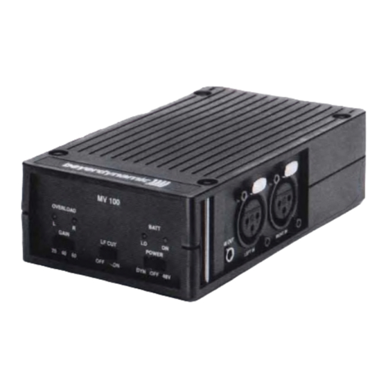 Beyerdynamic MV100 Operating Instructions Manual