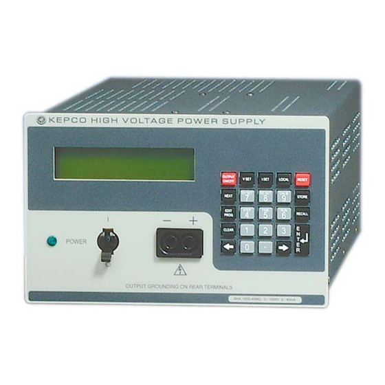KEPCO BHK-MG Series Operator's Manual
