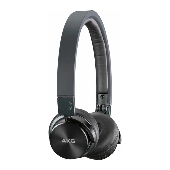 AKG Y45BT Quick Start Manual