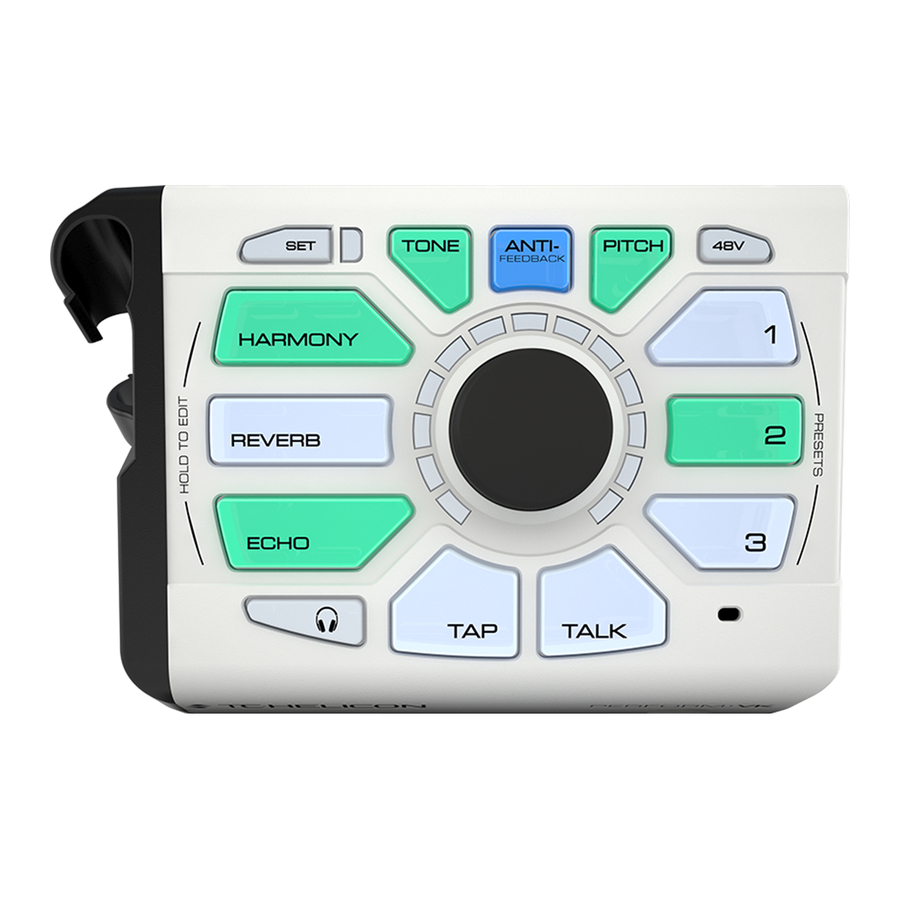 TC Helicon PERFORM-VK - Ultimate Mic Stand-Mount Vocal Processor Manual