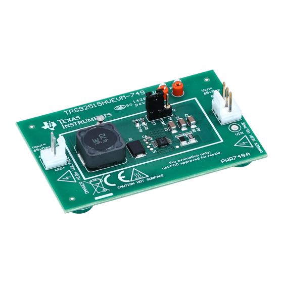 Texas Instruments TPS92515HVEVM-749 User Manual