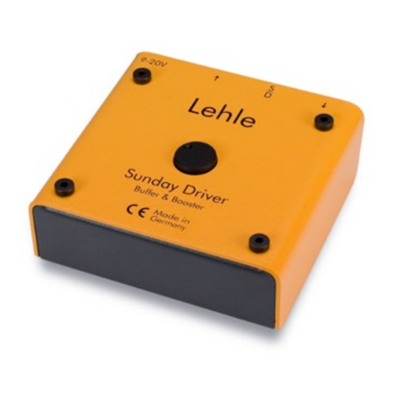 Lehle Sunday Driver Operating Instructions Manual