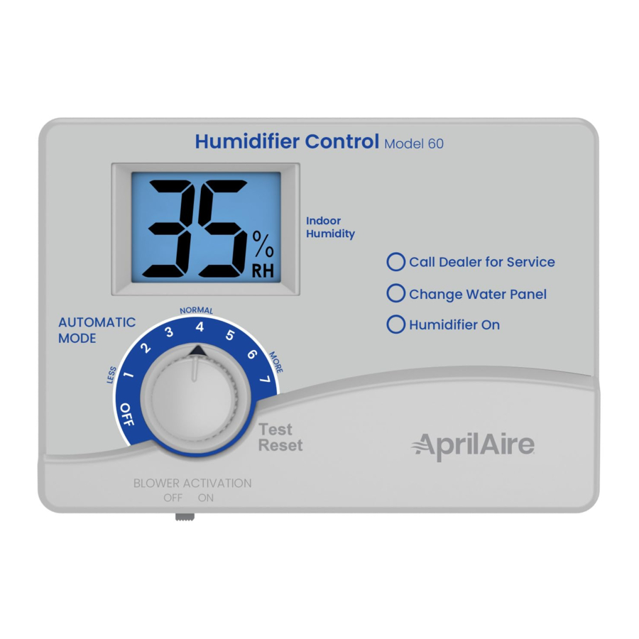 Aprilaire 60, 62, 4655 - Humidifier Manual