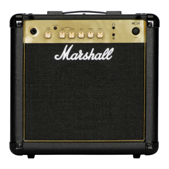 Marshall Amplification MG15 Quick Start Manual