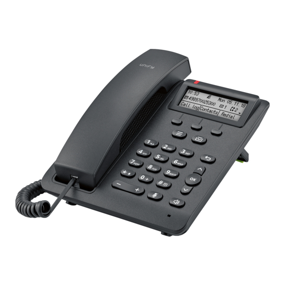 Unify OpenScape Desk Phone CP100 Quick Reference Card