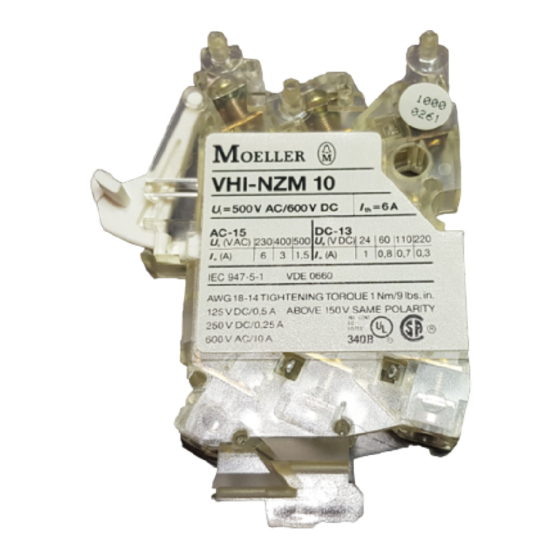Moeller VHI-NZM 10 Installation Instructions