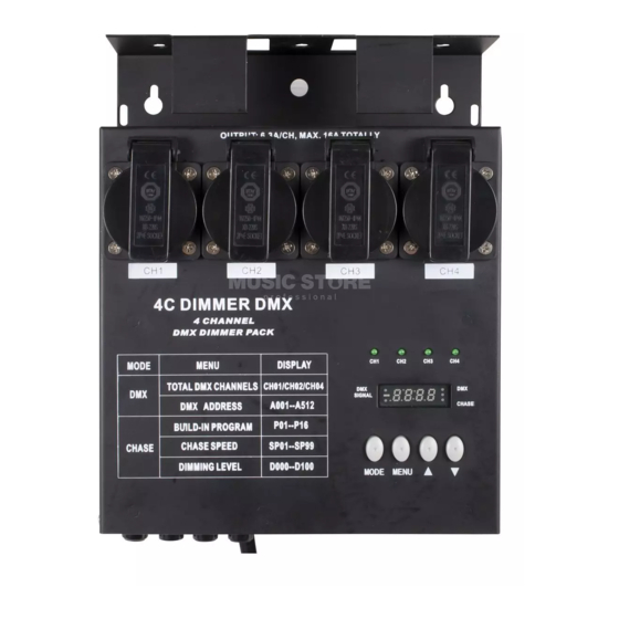 User Manuals: Lightmaxx Multi Dimm MKII DMX Dimmer