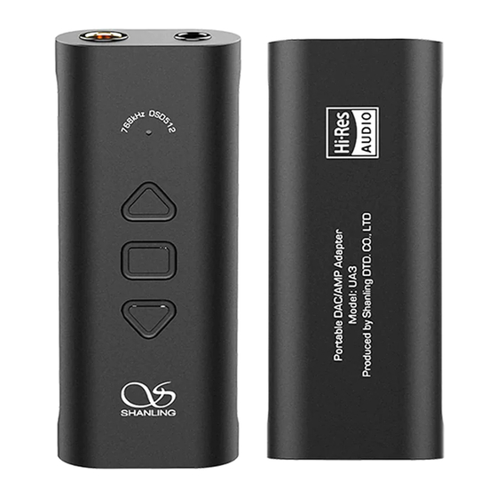 Shanling UA3 Quick Start Manual
