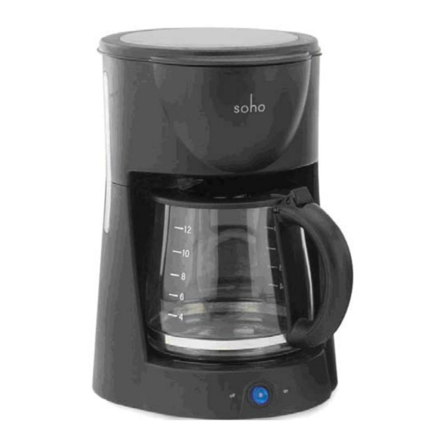 West Bend Soho SHCM100 - Drip Coffeemaker Manual