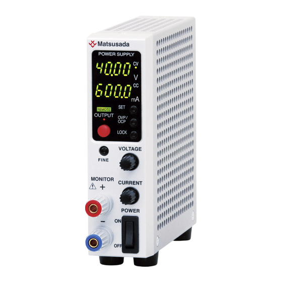 Matsusada Precision R4K-36 Series Instruction Manual