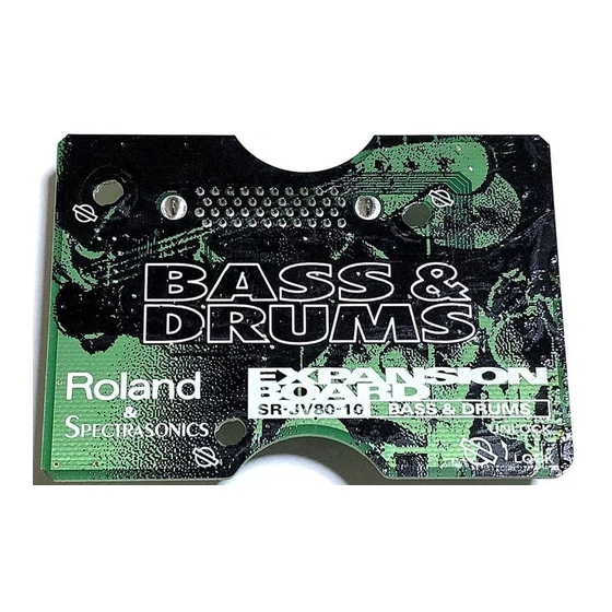 Roland Bass & Drums SR-JV80-10 Owner's Manual