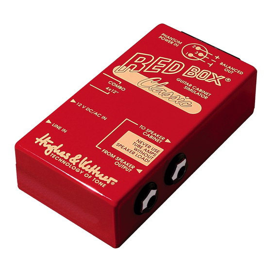 Hughes & Kettner RED BOX MSD-185007/07 Operating Instructions Manual