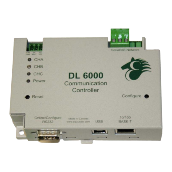 Equustek DL6000 Modbus TCP Gateway Manuals