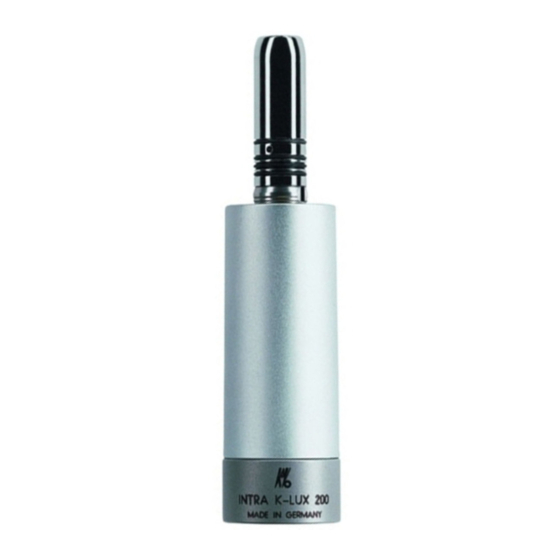 KaVo INTRA K-LUX 200 Instructions For Use Manual