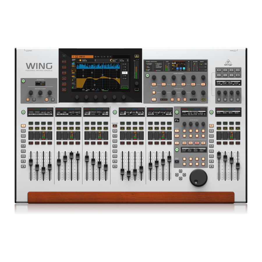 Behringer WING - Digital Mixing Console Quick Start Guide