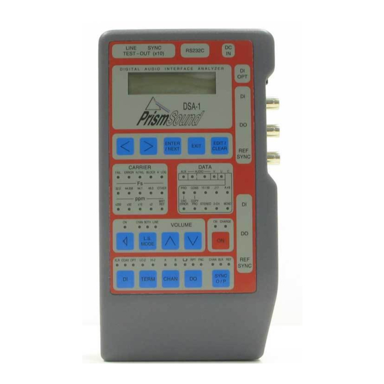 PrismSound DSA-1 Manager Operation Manual