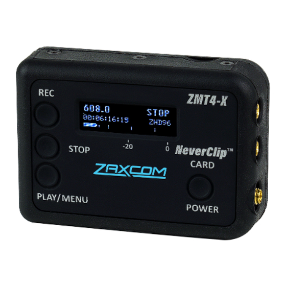 Zaxcom ZMT4-X User Manual