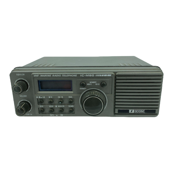 Icom IC-M80 Owner's Manual