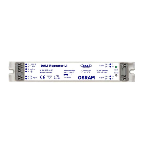 Osram DALI Repeater LI Operating Instructions Manual