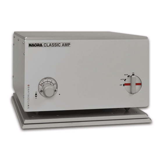 Nagra CLASSIC AMP Instruction Manual