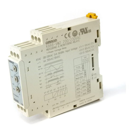 Omron K8AB-VW Series Quick Start Manual