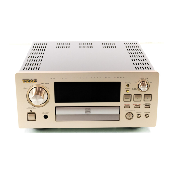 User Manuals: Teac RW-H500 CD Player Recorder