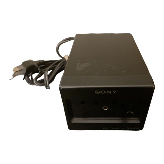Sony IAD-IF70 Operating Instructions
