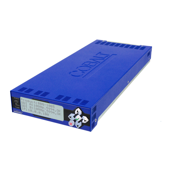 Cobalt Digital Inc BBG-1003-UDX-ADDA Product Manual