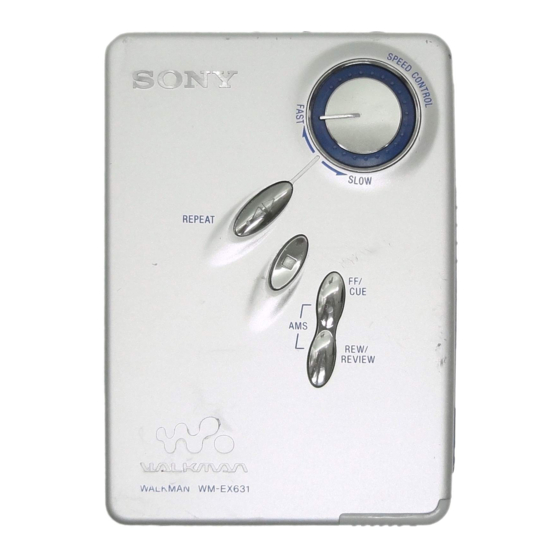 Sony Walkman WM-EX631 Operating Instructions