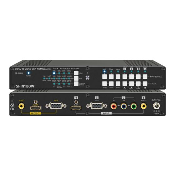 Shinybow USA SB-3686A Manuals