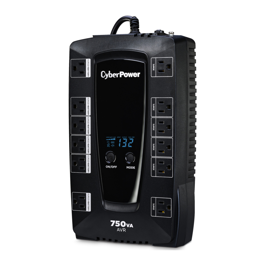 CyberPower AVRG750LCD, AVRG900LCD - Intelligent LCD UPS Series System Manual