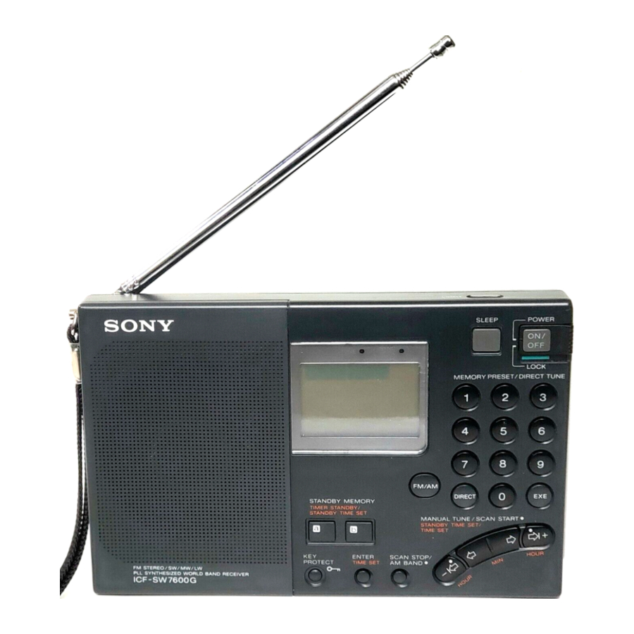 Sony ICF-SW7600G, ICF-SW7600GS Manual