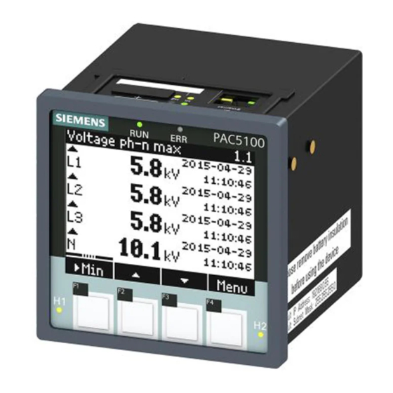 Siemens SENTRON PAC5200 Device Manual