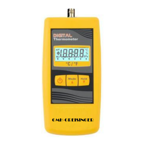 GHM-Messtechnik GREISINGER GMH 285 Operating Manual