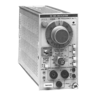 Tektronix SG 505 Instruction Manual