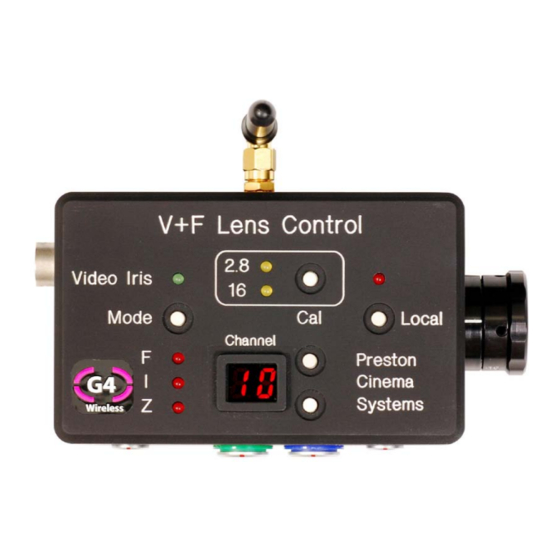 Preston Cinema Systems V+F Lens Control Manual