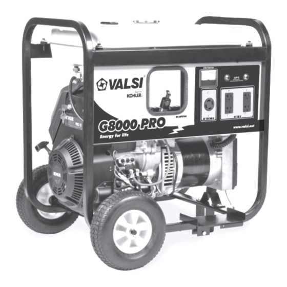 Valsi G8000 PRO Assembly And Operating Instructions Manual