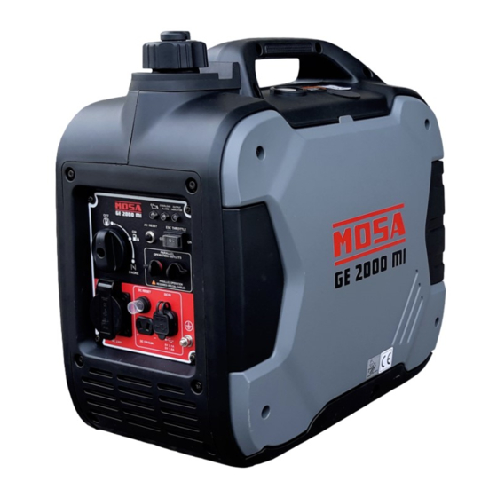 Mosa GE 2000 MI Use And Maintenance Manual