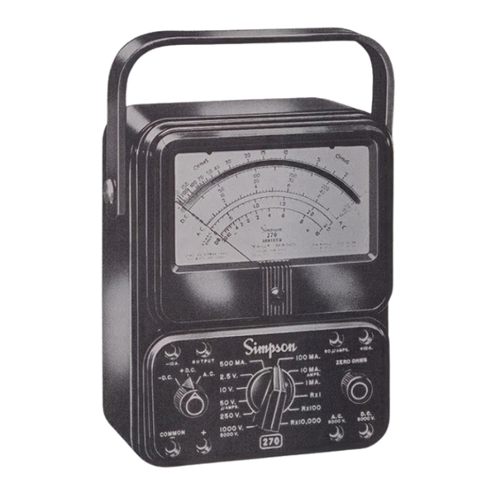 Simpson Electric 270 3 Series Operator's Manual