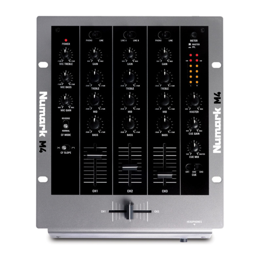 Numark M4 - 2-Channel Scratch Mixer Manual