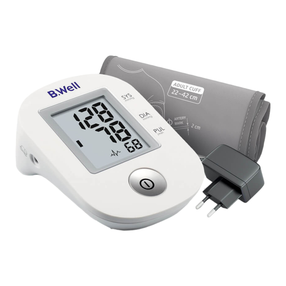 B.Well PRO-33 Blood Pressure Monitor Manuals