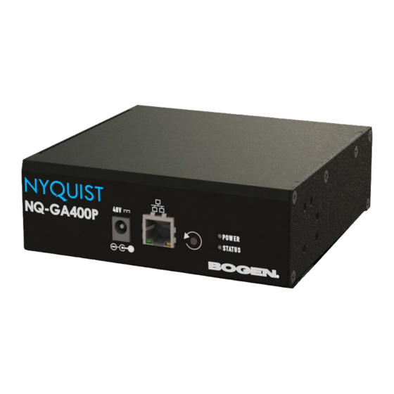 Bogen NQ-GA400P Configuration Manual