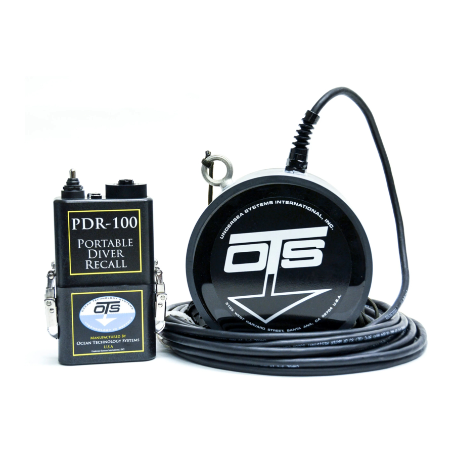 Ocean Technology Systems PDR-100 User Manual